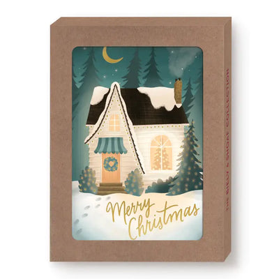 Cozy Christmas House Boxed Holiday Cards - Set of 10