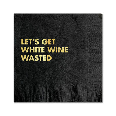 WHITE WINE WASTED COCKTAIL NAPKIN