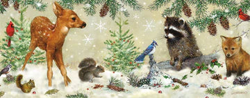Winter Forest Friends - Panoramic boxed Holiday Cards