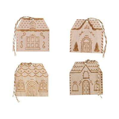 Gingerbread House Wood Tags