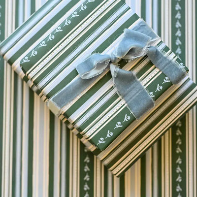 Woven Wilds Blue & Green Striped Gift Wrap
