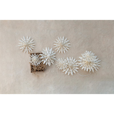 White Snowflake Garland in Kraft Box