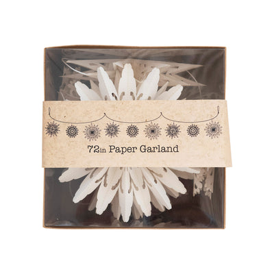 White Snowflake Garland in Kraft Box