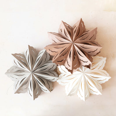 Recycled Paper Folding Snowflake Ornaments