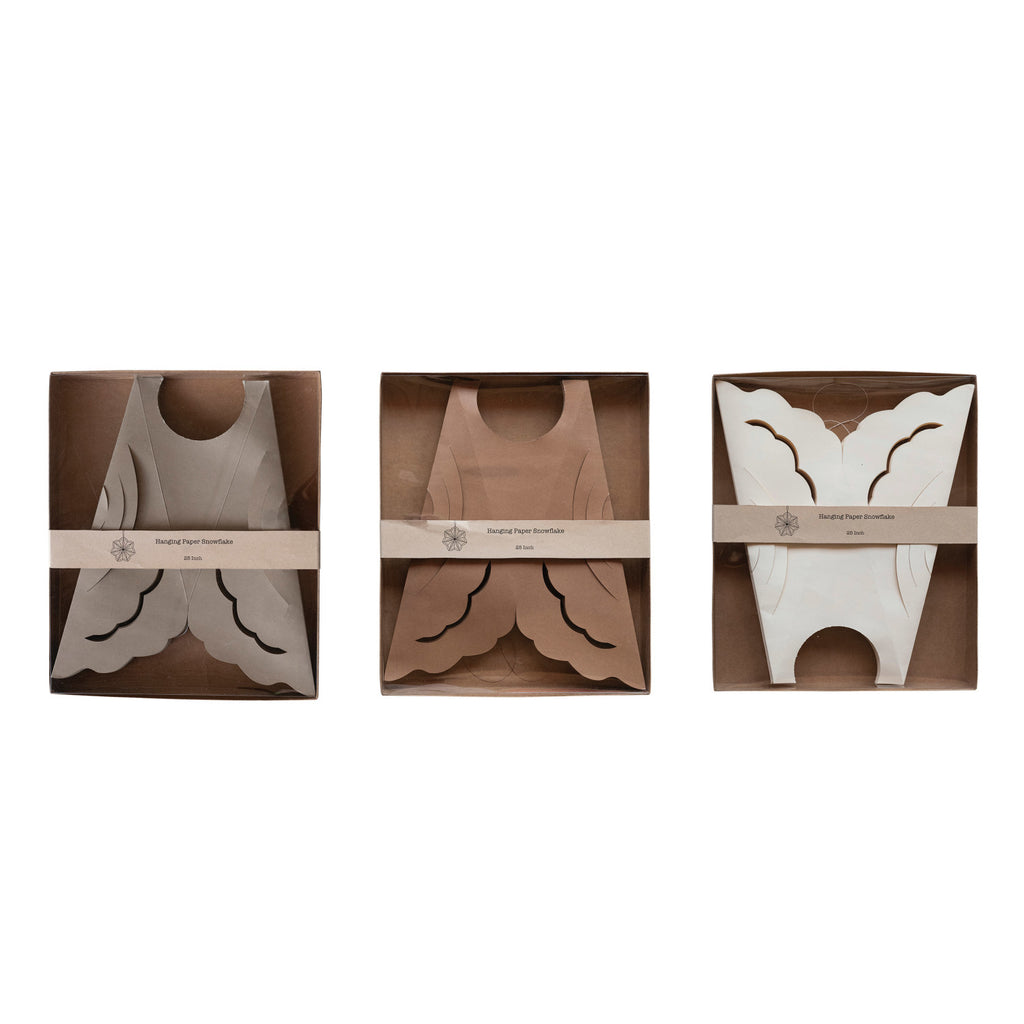 Recycled Paper Folding Snowflake Ornaments