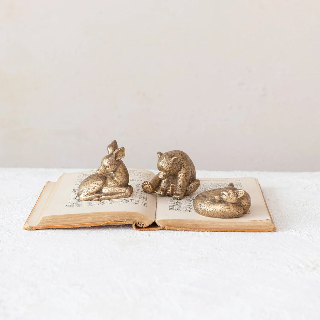 Resin Animal with Antique Gold Finish