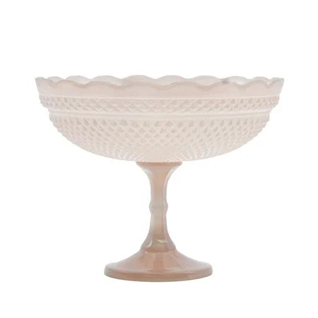 Blush Scalloped Footed Bowl