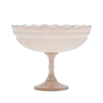 Blush Scalloped Footed Bowl