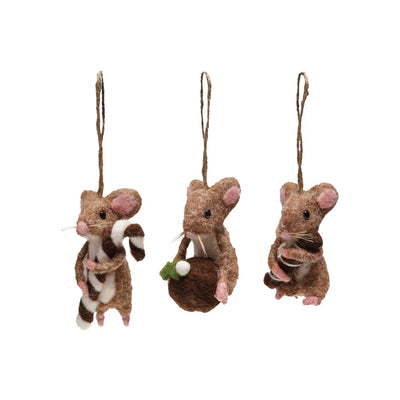 Handmade Wool Felt Mouse Ornament
