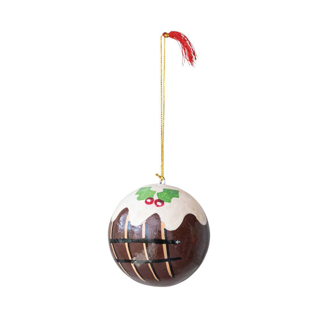 Hand-Painted Paper Mache Sugar Plum Ornament