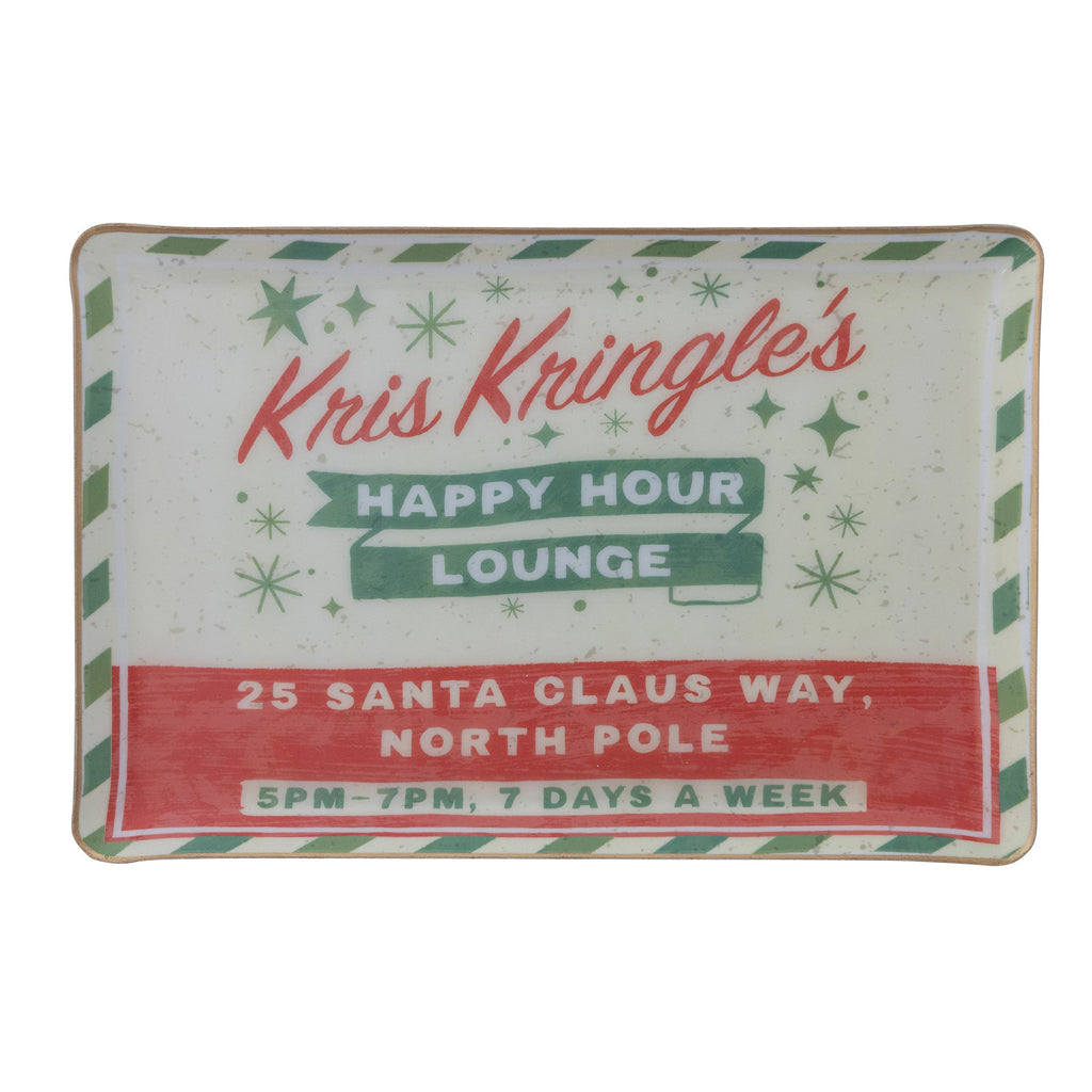 "Kris Kringle's Happy Hour Lounge" Enameled Metal Tray