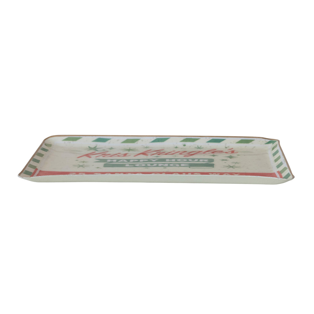 "Kris Kringle's Happy Hour Lounge" Enameled Metal Tray