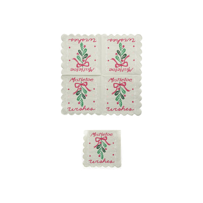Mistletoe Wishes Paper Scalloped Napkins