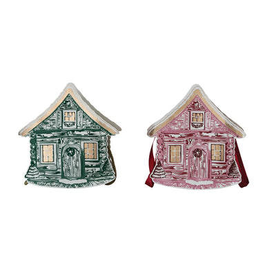 Handmade Printed Recycled Paper Cabin Shaped Gift Bags with Handle