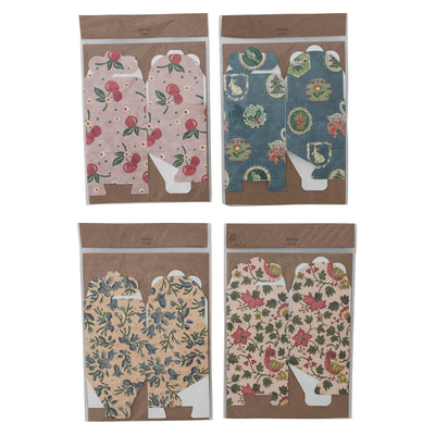 Handmade Printed Recycled Paper Interlocking Gift Box with Pattern