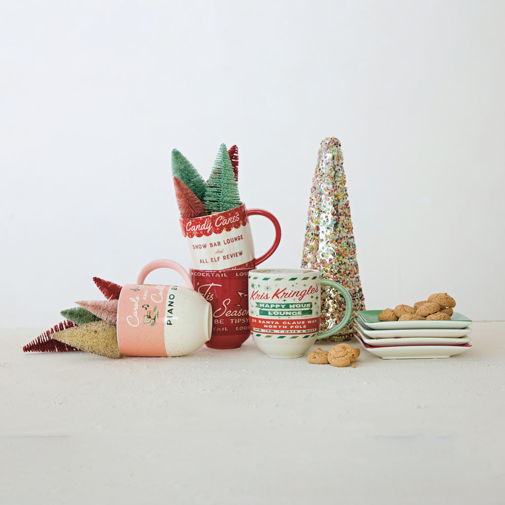 Stoneware Mug with Holiday Bar Sayings