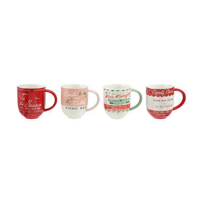 Stoneware Mug with Holiday Bar Sayings