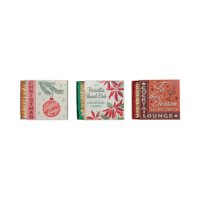 Holiday Bar Safety Matches in Embossed Matchbox