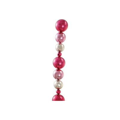 Plastic Ball Garland with Pink & Silver Foil Finish