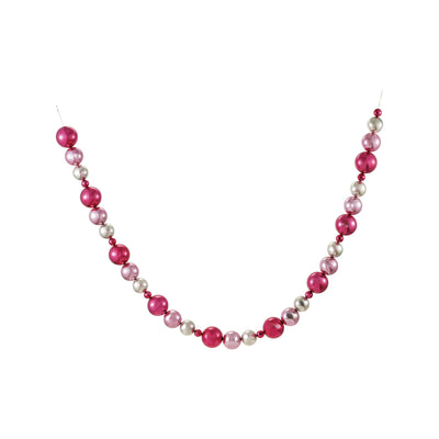 Plastic Ball Garland with Pink & Silver Foil Finish