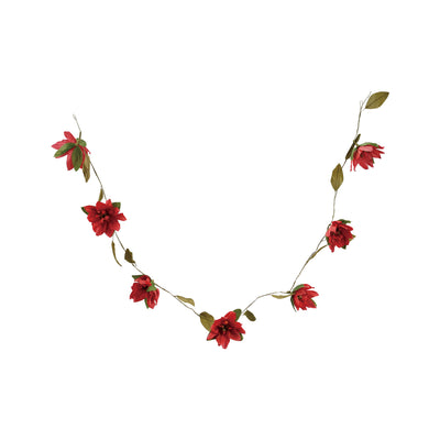 Handmade Paper Poinsettia Garland