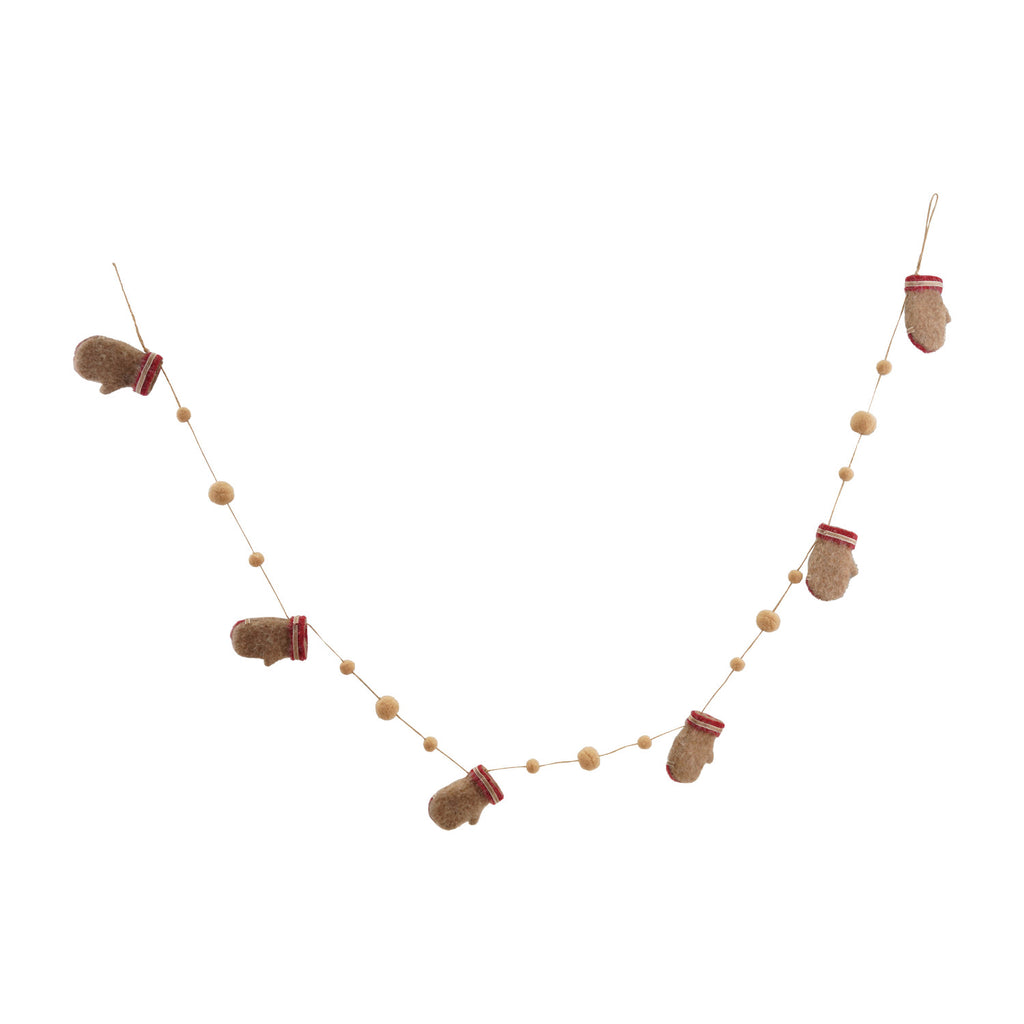 Felt Gloves Garland with Pom Poms