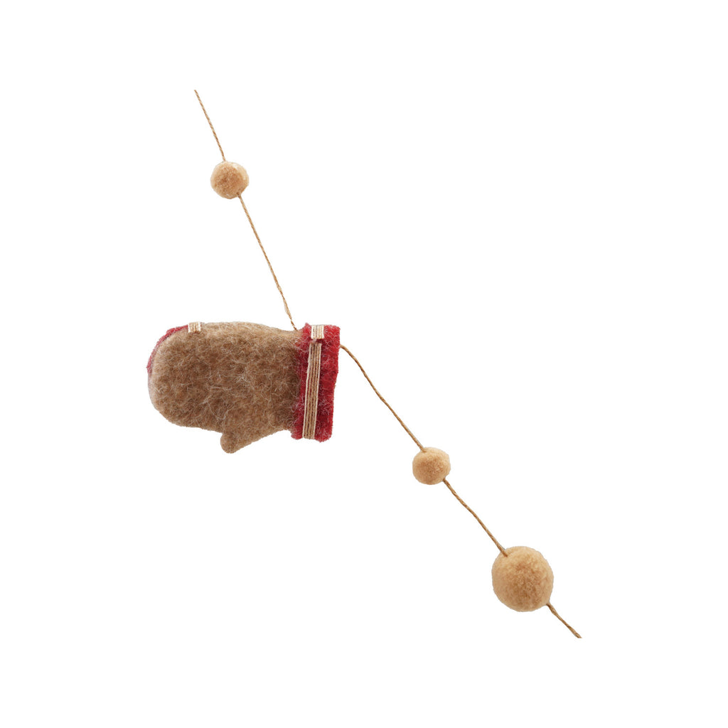 Felt Gloves Garland with Pom Poms