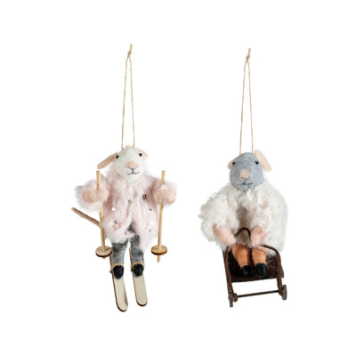 Handmade Wool Felt Mouse Tree Ornaments