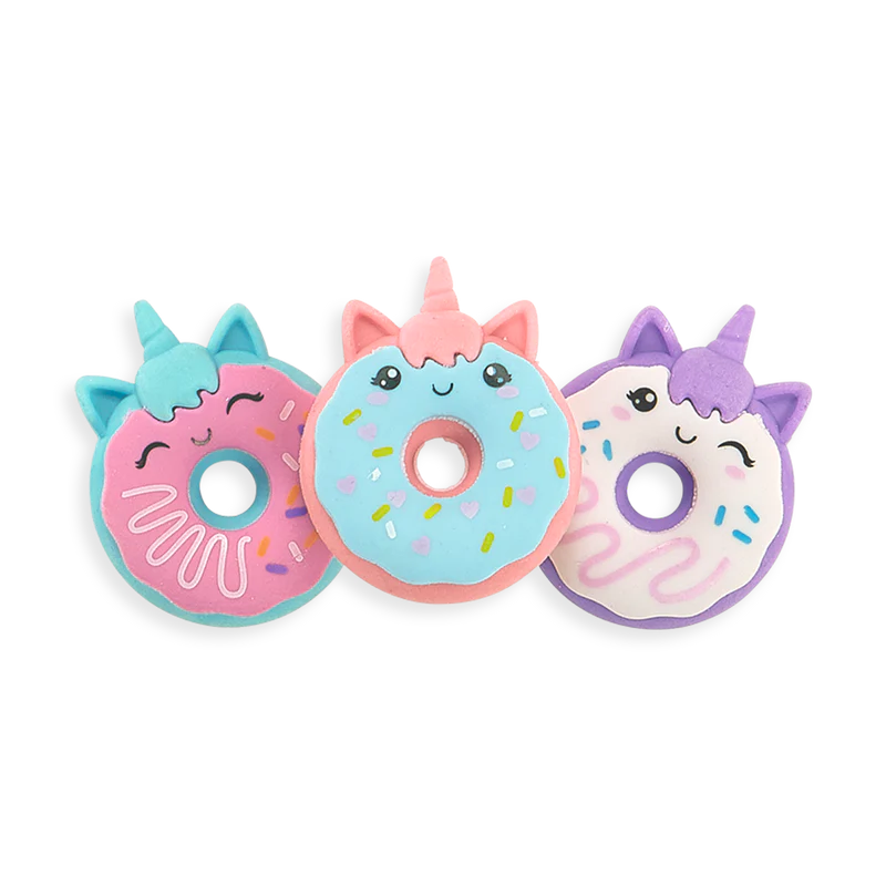 MAGIC BAKERY UNICORN DONUTS SCENTED ERASERS - 3SET