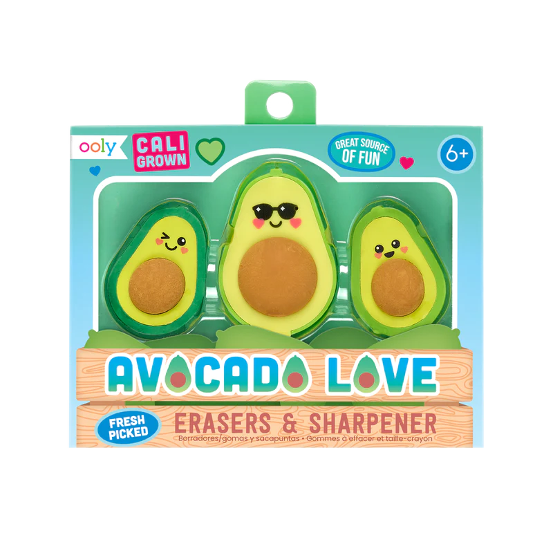 AVOCADO LOVE ERASER & SHARPENER - 3SET