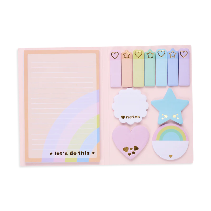 SIDE NOTES STICKY TAB NOTE PAD - PASTEL RAINBOWS