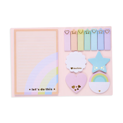 SIDE NOTES STICKY TAB NOTE PAD - PASTEL RAINBOWS