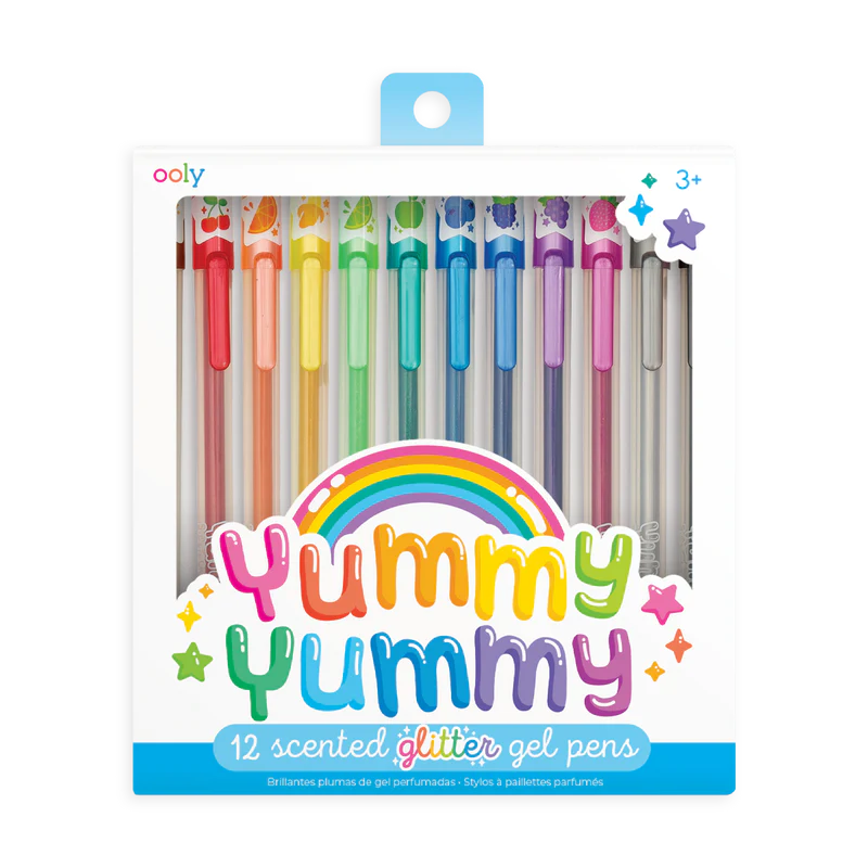 YUMMY YUMMY SCENTED GLITTER GEL PENS - 12PC