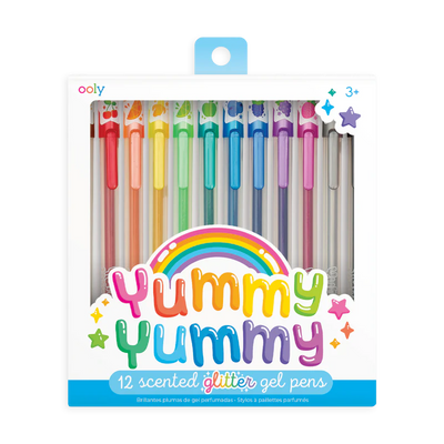 YUMMY YUMMY SCENTED GLITTER GEL PENS - 12PC