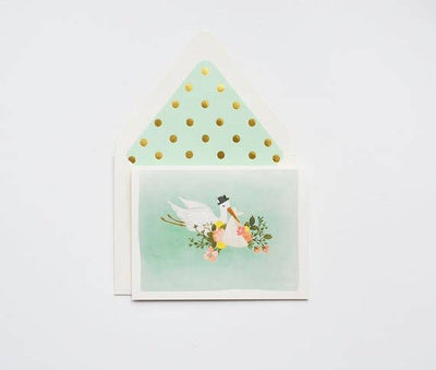 MINT BABY STORK CARD