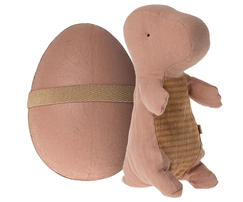 GANTOSAURUS IN EGG, SMALL - OLD ROSE
