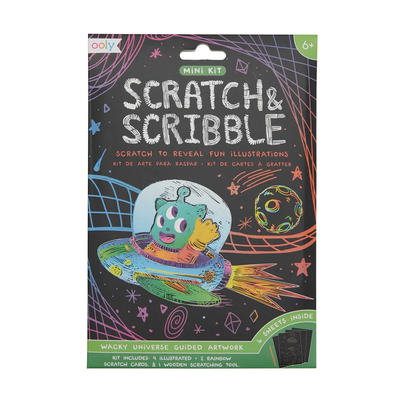 MINI SCRATCH & SCRIBBLE ART KIT: WACKY UNIVERSE