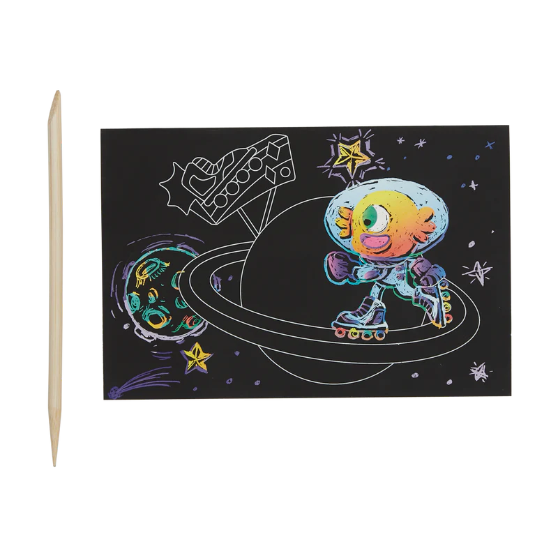 MINI SCRATCH & SCRIBBLE ART KIT: WACKY UNIVERSE