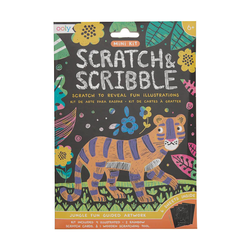 MINI SCRATCH & SCRIBBLE ART KIT: JUNGLE FUN