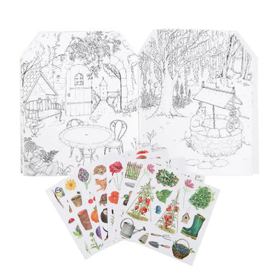 COLORING BOOK & STICKERS - GARDEN