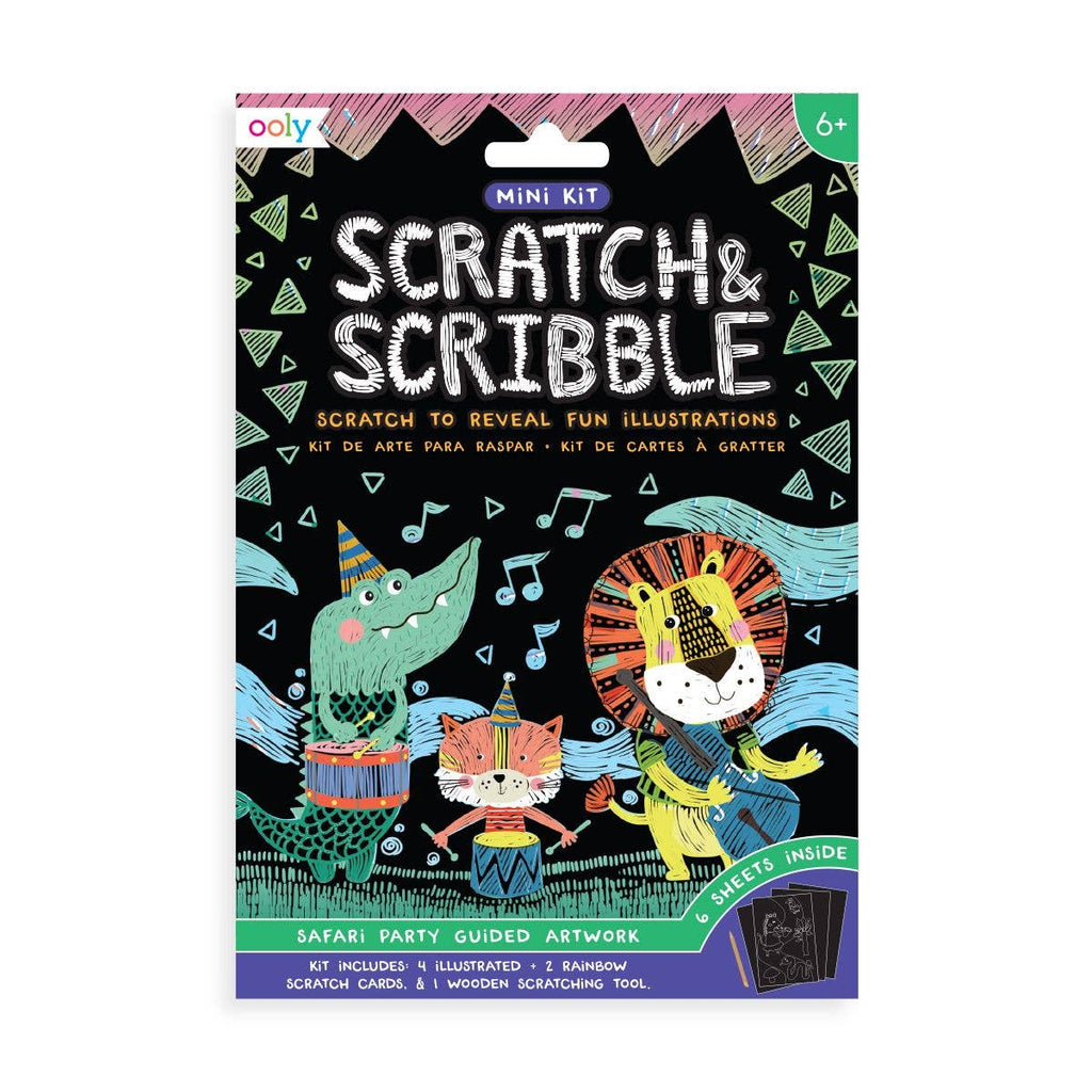 MINI SCRATCH & SCRIBBLE ART KIT: SAFARI PARTY