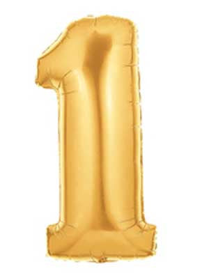 '1' GOLD FOIL BALLOON