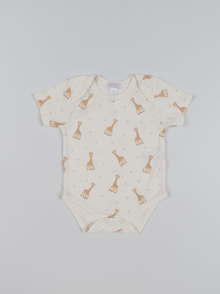 Sophie La Girafe Shortsleeve Bodysuit - Ecru