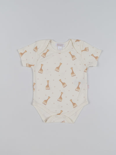 Sophie La Girafe Shortsleeve Bodysuit - Ecru