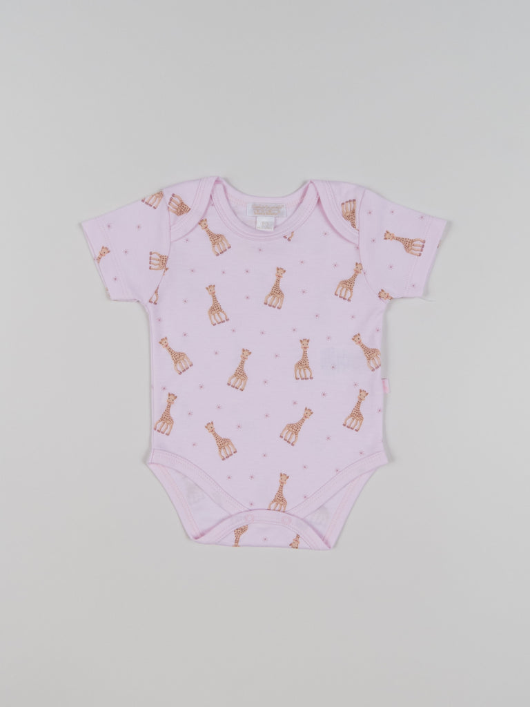 Sophie La Girafe Shortsleeve Bodysuit - Pink