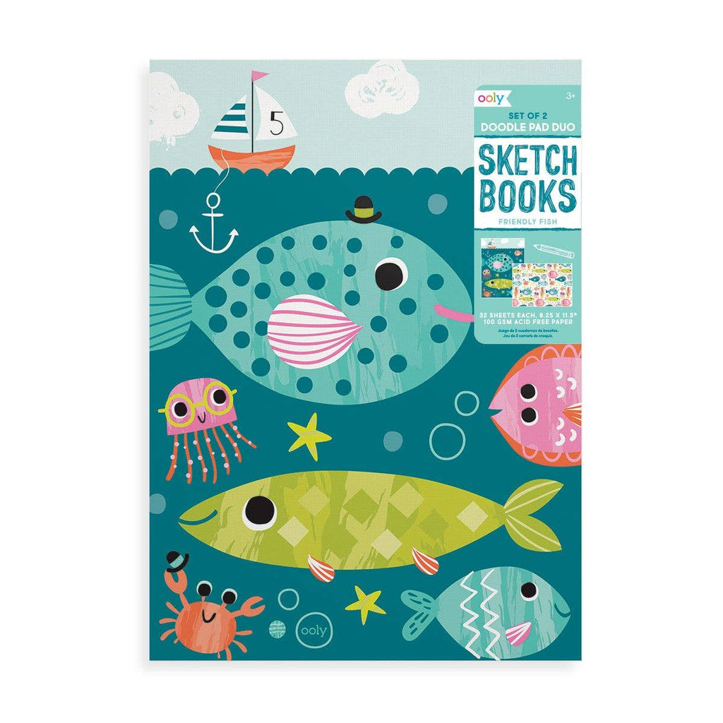 DOODLE PAD DUO SKETCHBOOKS: FRIENDLY FISH - SET OF 2