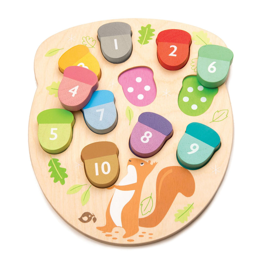 HOW MANY ACORNS WOODEN TOY SET