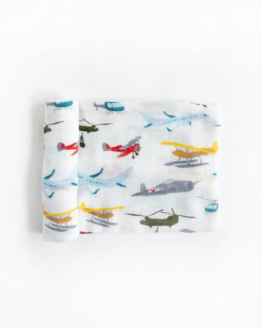 DELUXE MUSLIN SWADDLE BLANKET - AIR SHOW