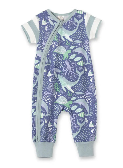 BLUE KINGDOM ZIPPER ROMPER