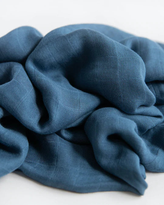 Deluxe Muslin Swaddle Blanket - Blue Dusk